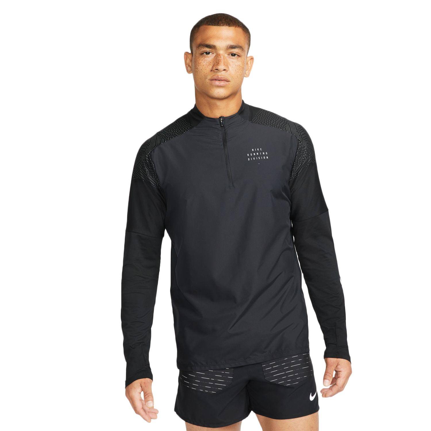 Nike Element Run Division Half Zip Men's Running Top - Black/Ref Silver
