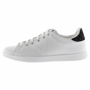 Victoria Tenis Piel Blanc / Noir Femme