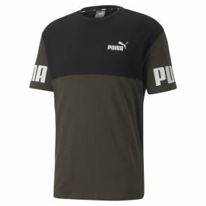 T-shirt Puma Power Colorblock Vert / Noir