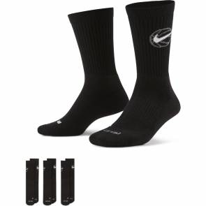 Chaussettes Nike Crew Basketball 3 Paires Noir