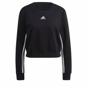 Sweat Adidas 3-stripes Crop Noir Femme